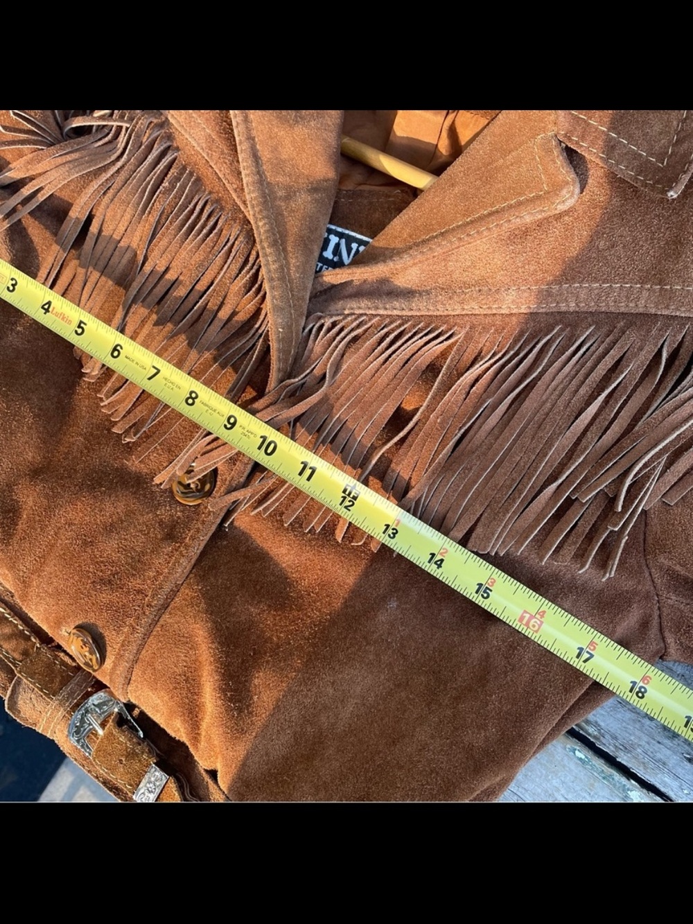 Winlit vintage 1960’s brown fringe suede leather jacket M - Picture 14 of 15